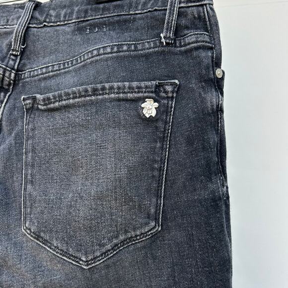 Black Orchid Cindy Slant Fray Jeans Blackstone Charcoal Raw Hem Crop 26 - Picture 12 of 14